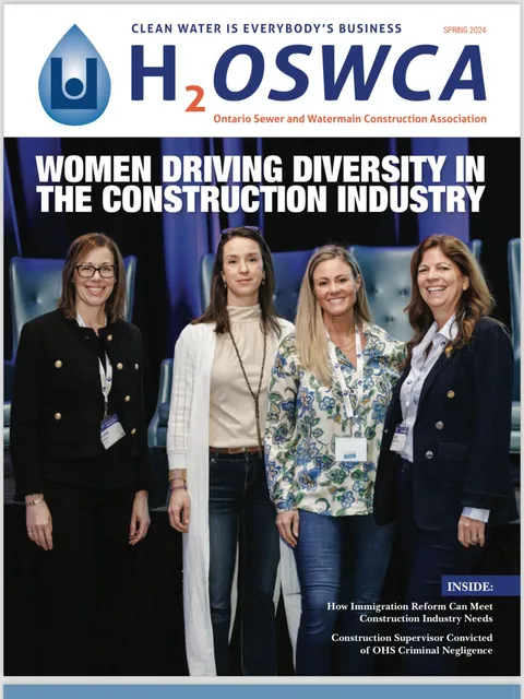 Cover of H2OSWCA magazine, Spring 2024: Women Driving Diversity in the Construction Industry